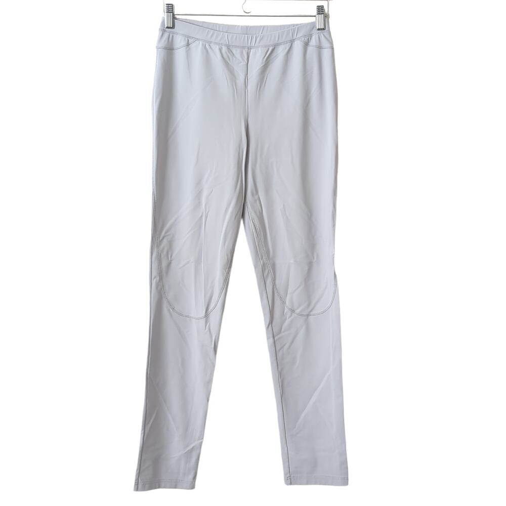 PRADA Women's Pants Large Pull On Equestrian Gray Leggings Made in Italy Trouser